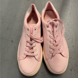 NWOT Greats Brooklyn Women Pink Leather Round Toe Lace Up Casual Sneaker Sz 9.5
